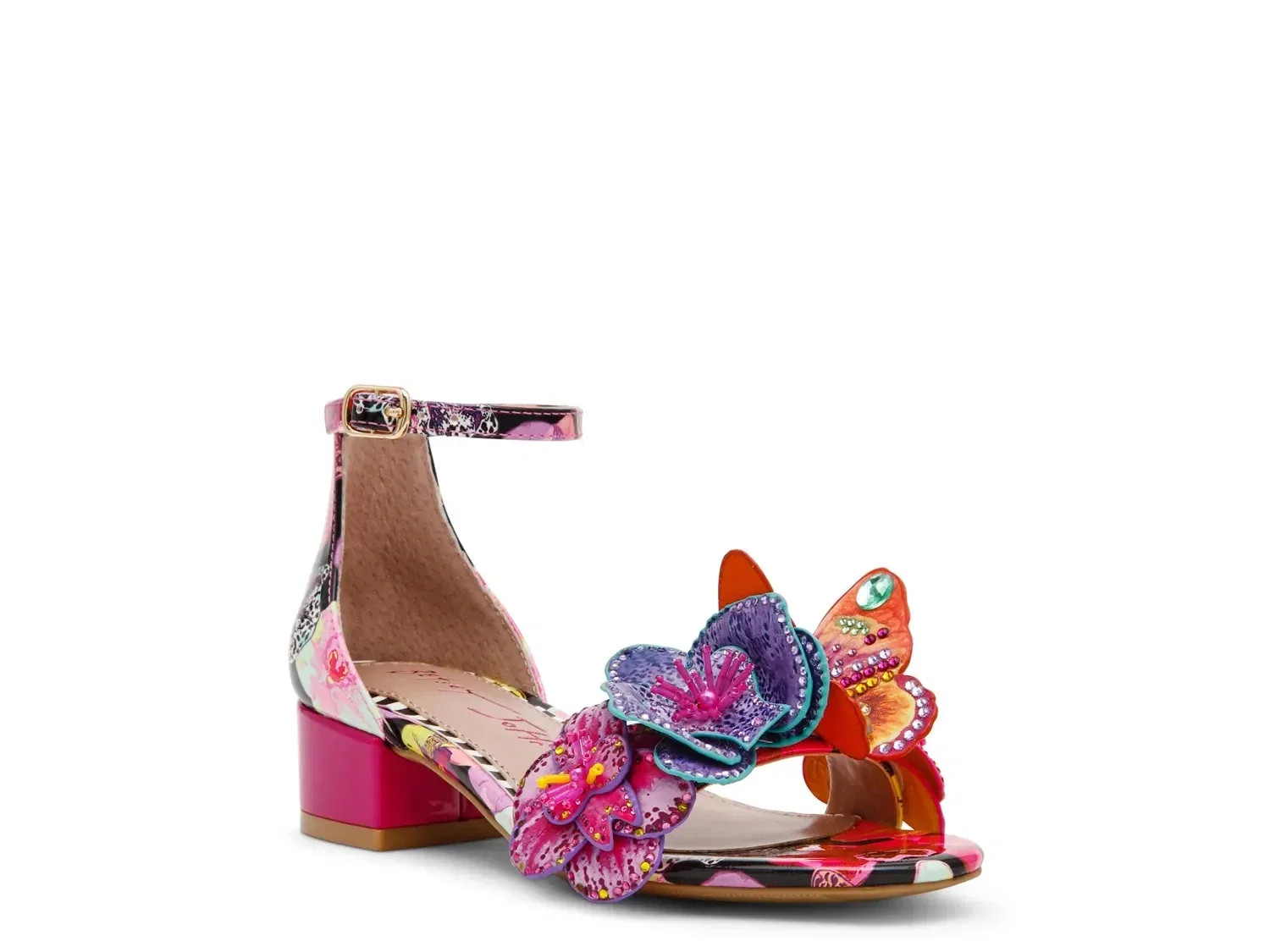 Сандалии с цветочными аппликациями, Camil, Betsey Johnson, серый