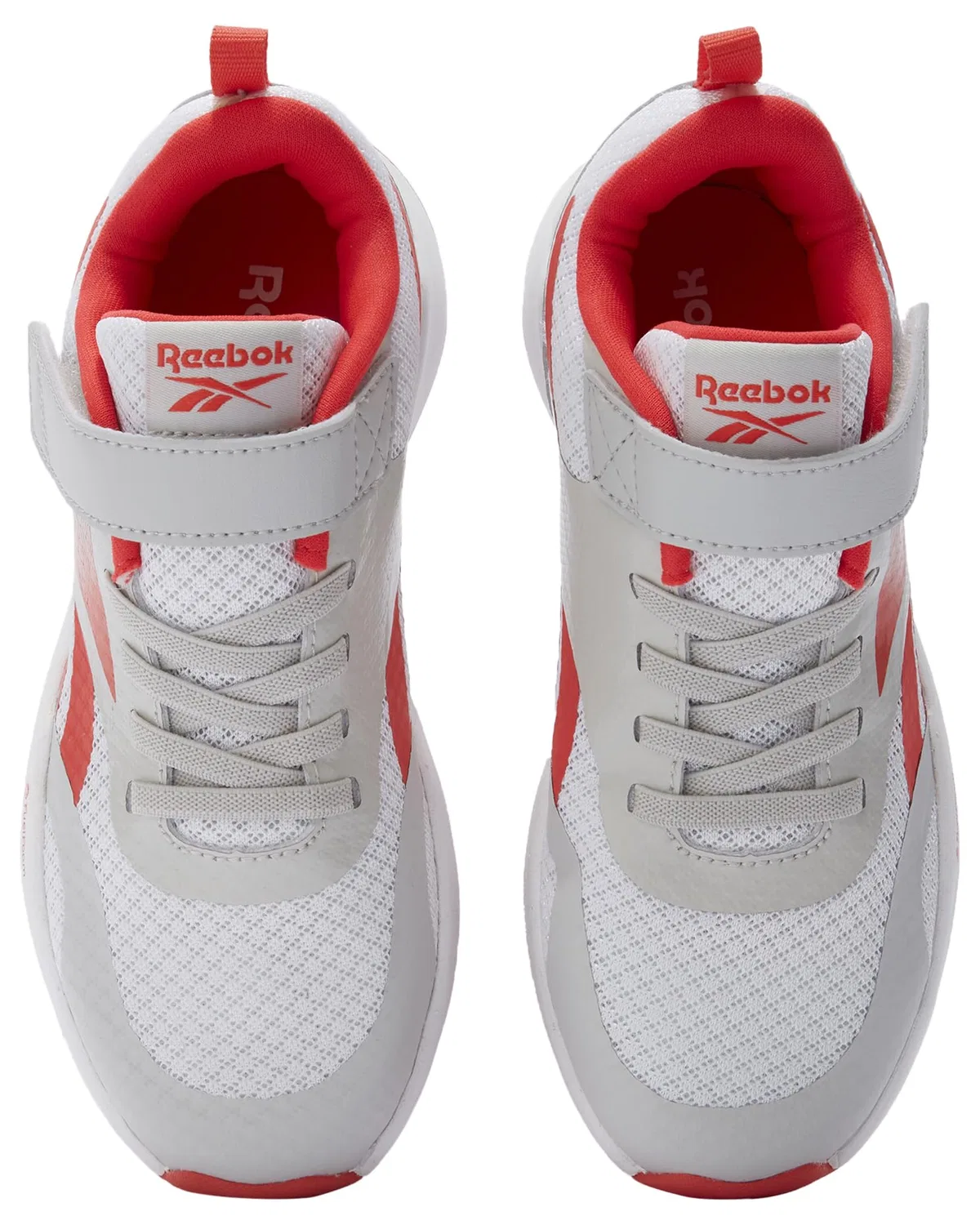 Детские кроссовки для мальчиков с эластичной шнуровкой Energen Run Elastic Lace & Top Strap Reebok, Mistgrey White Energyred — фото 4