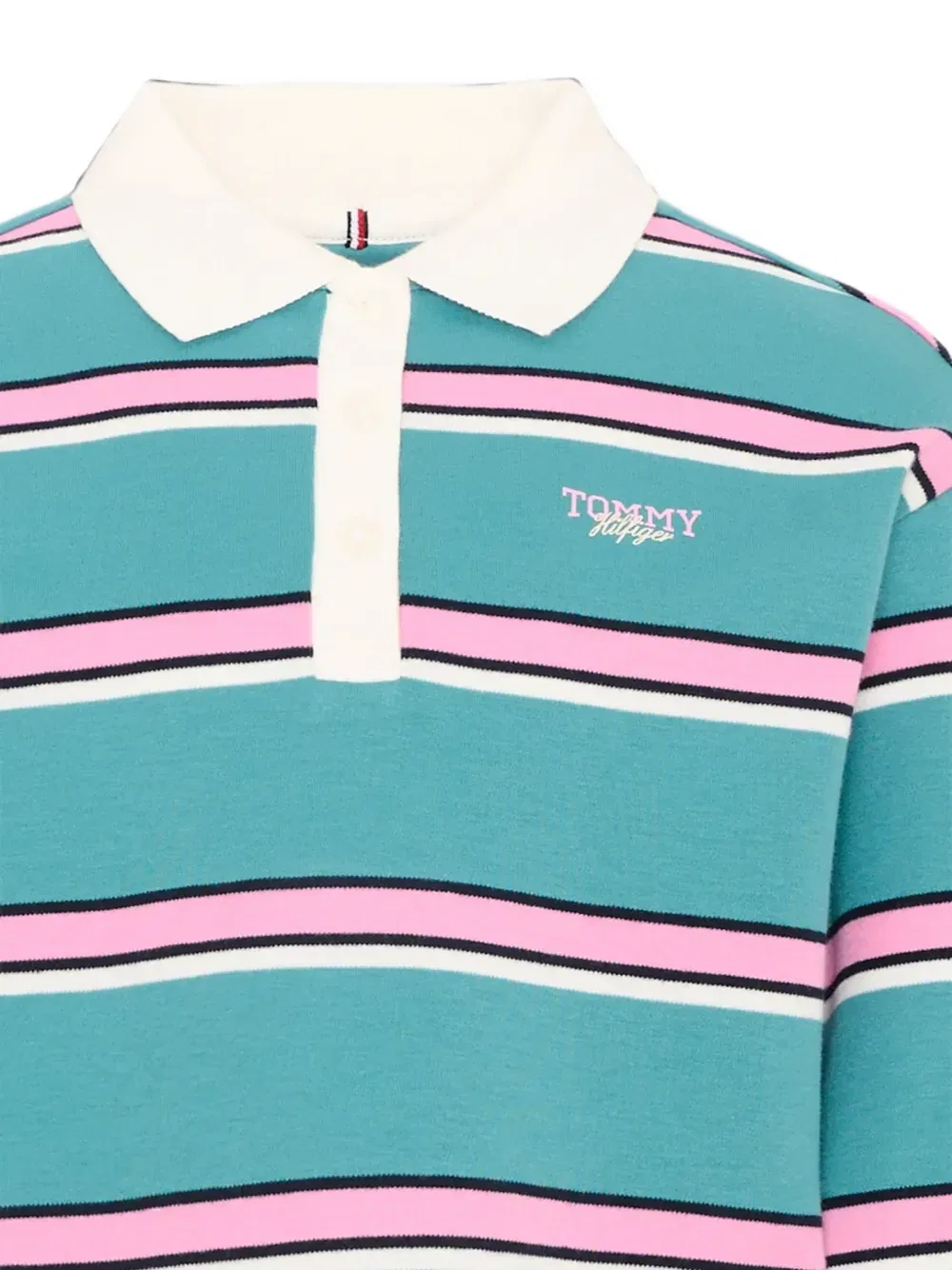 Поло с длинным рукавом в полоску Tommy Hilfiger Junior, синий — фото 3