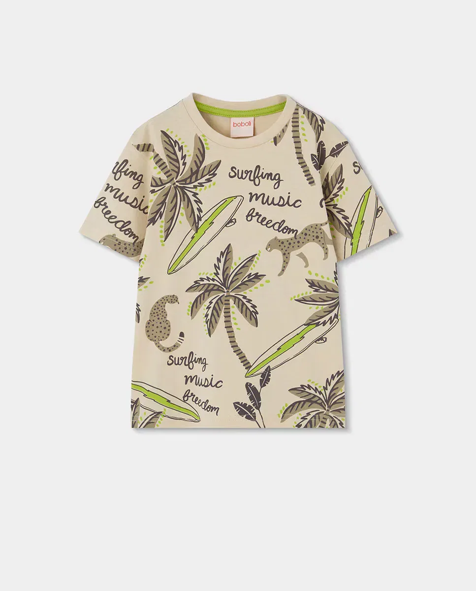 Детский комплект для мальчиков с принтом Boboli, Beige/Marrón — фото 2