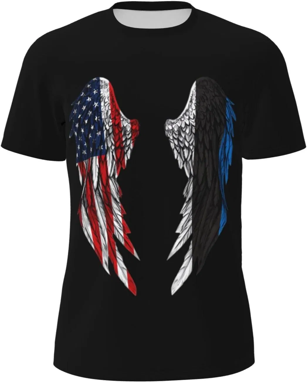 Мужская футболка с флагом Wings America and Estonia, Black