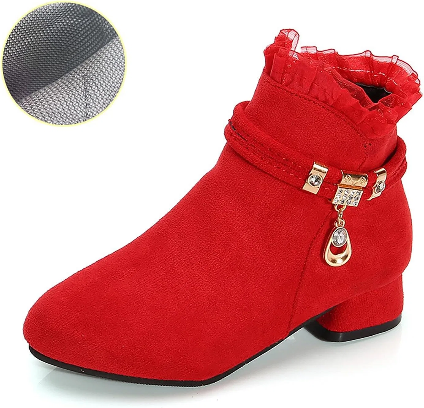 Детские ботинки для девочек с принтом Vintage Juniors Snow Boots, Red — фото 4