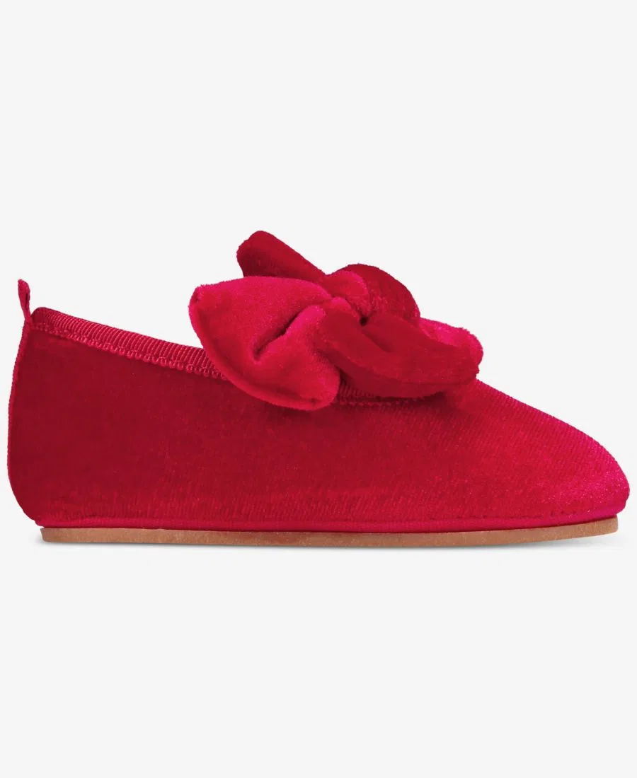 Балетки из вельвета с бантом First Impressions, Ruby Red — фото 2