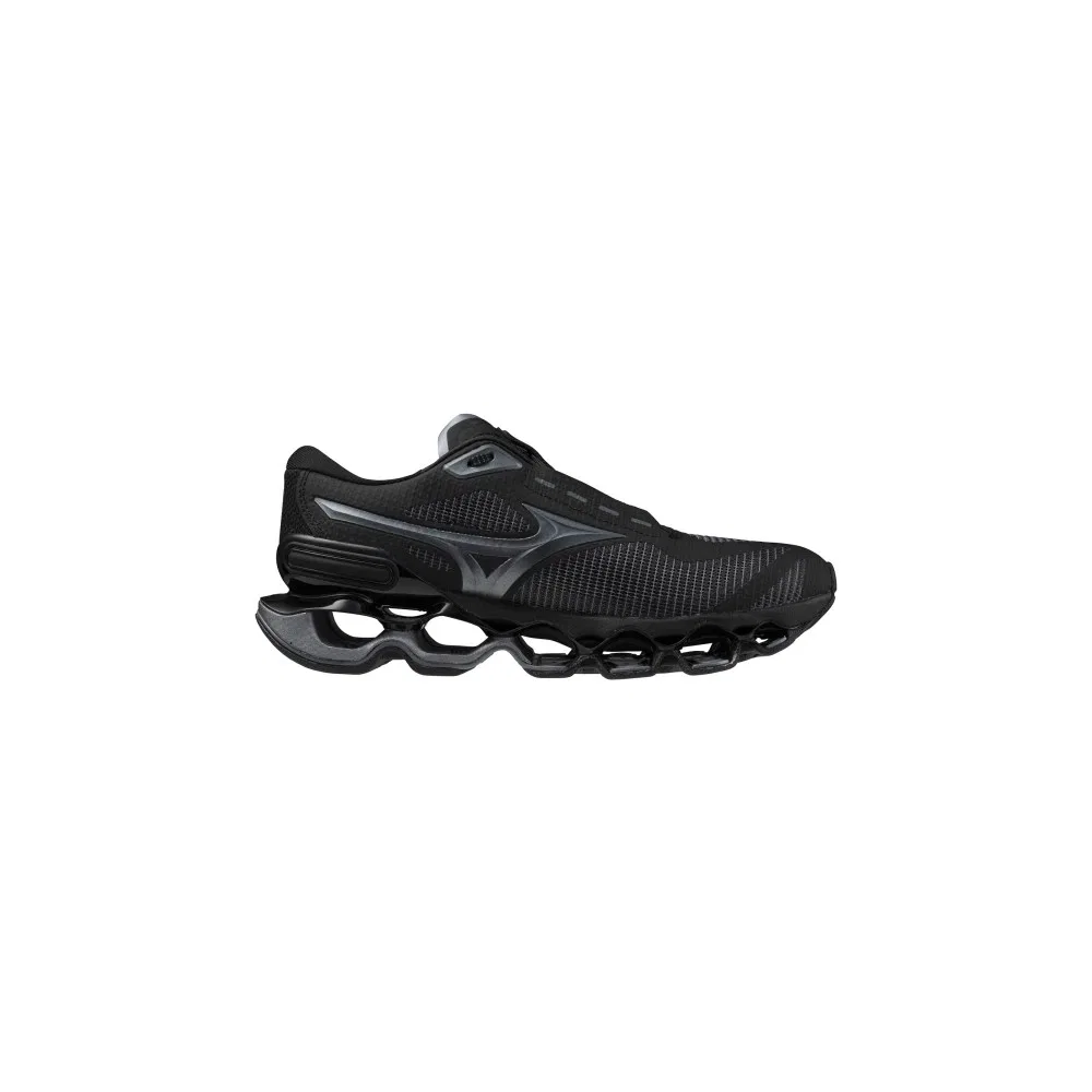 Детские кроссовки для бега с амортизацией Wave Prophecy 15 Black Grey Mizuno — фото 3