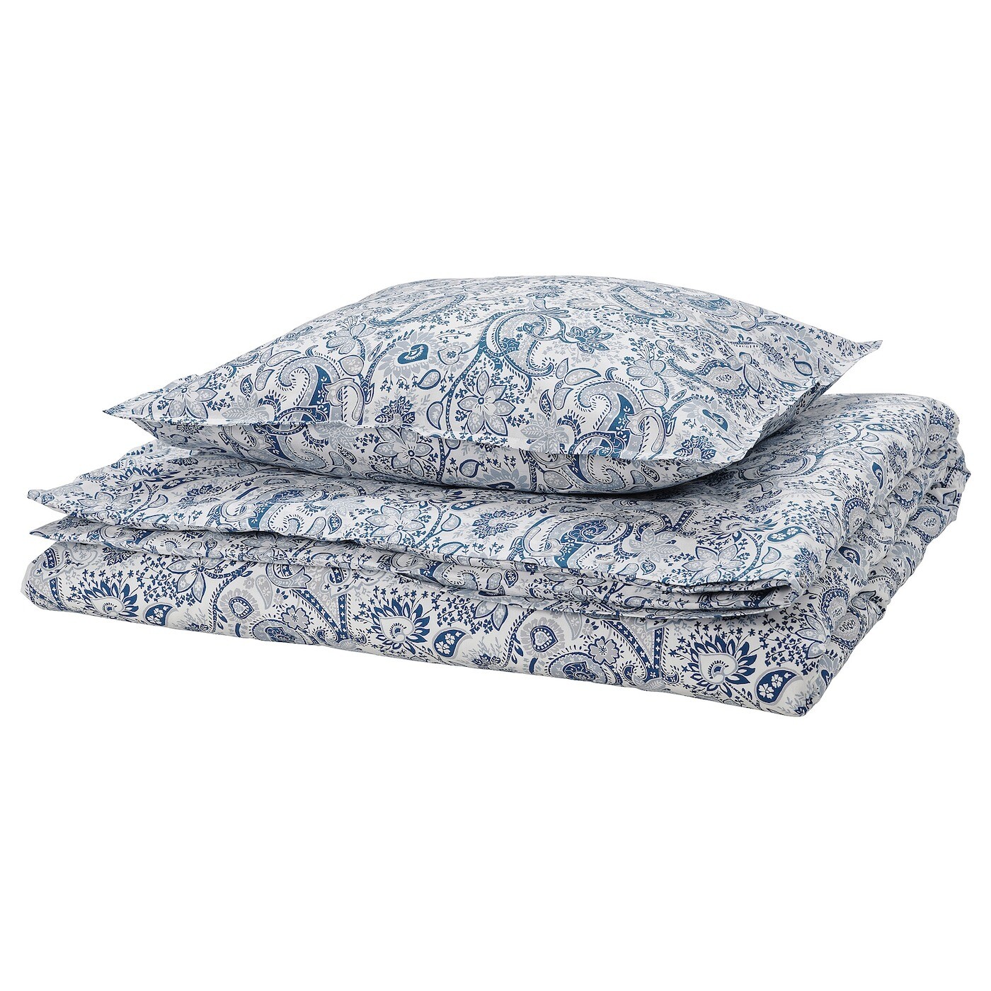 

Комплект постельного белья Ikea Rodgersia, 150х200/50x60 см, синий/белый