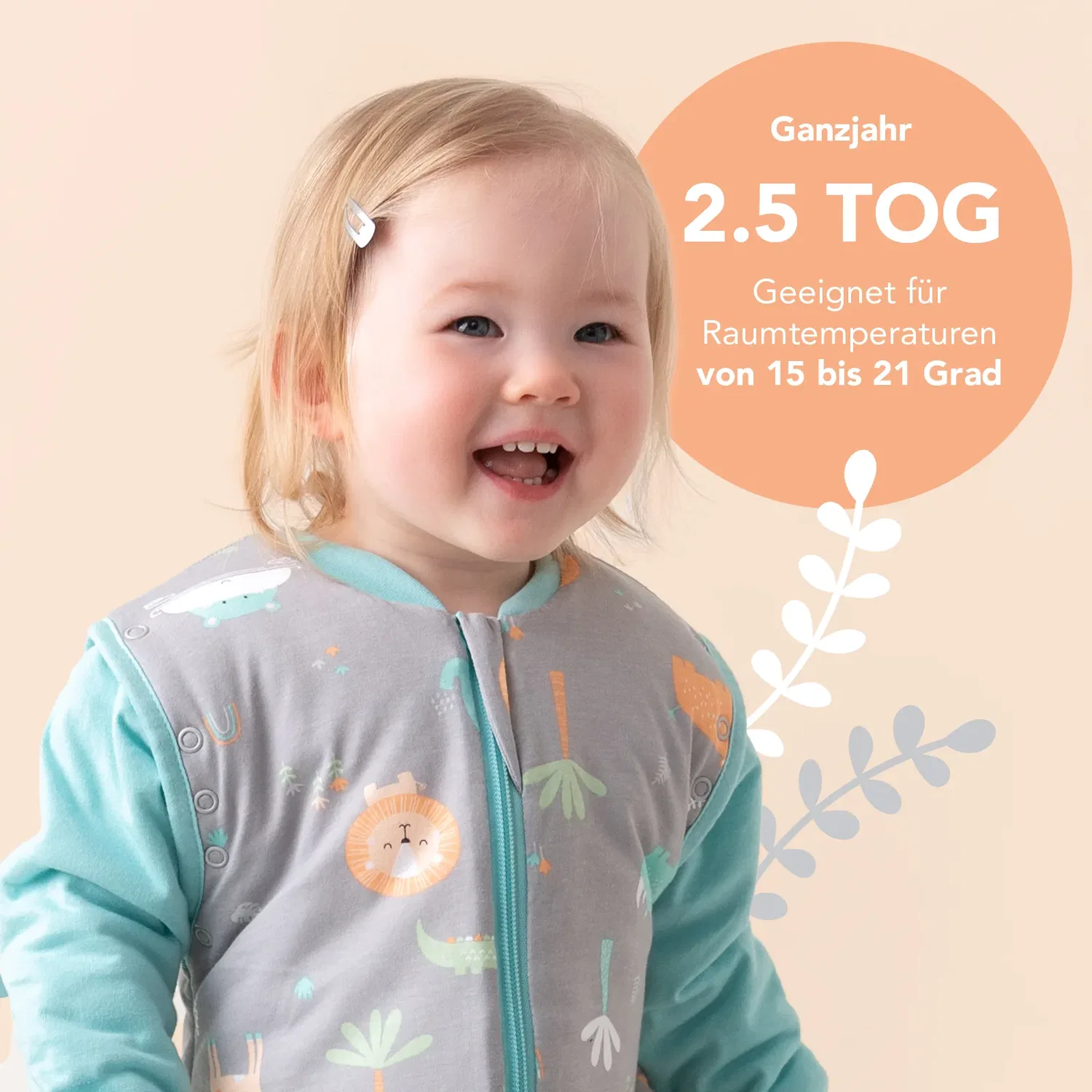 Спальный мешок для малыша 2.5 TOG Schlummersack, бирюзовый — фото 3