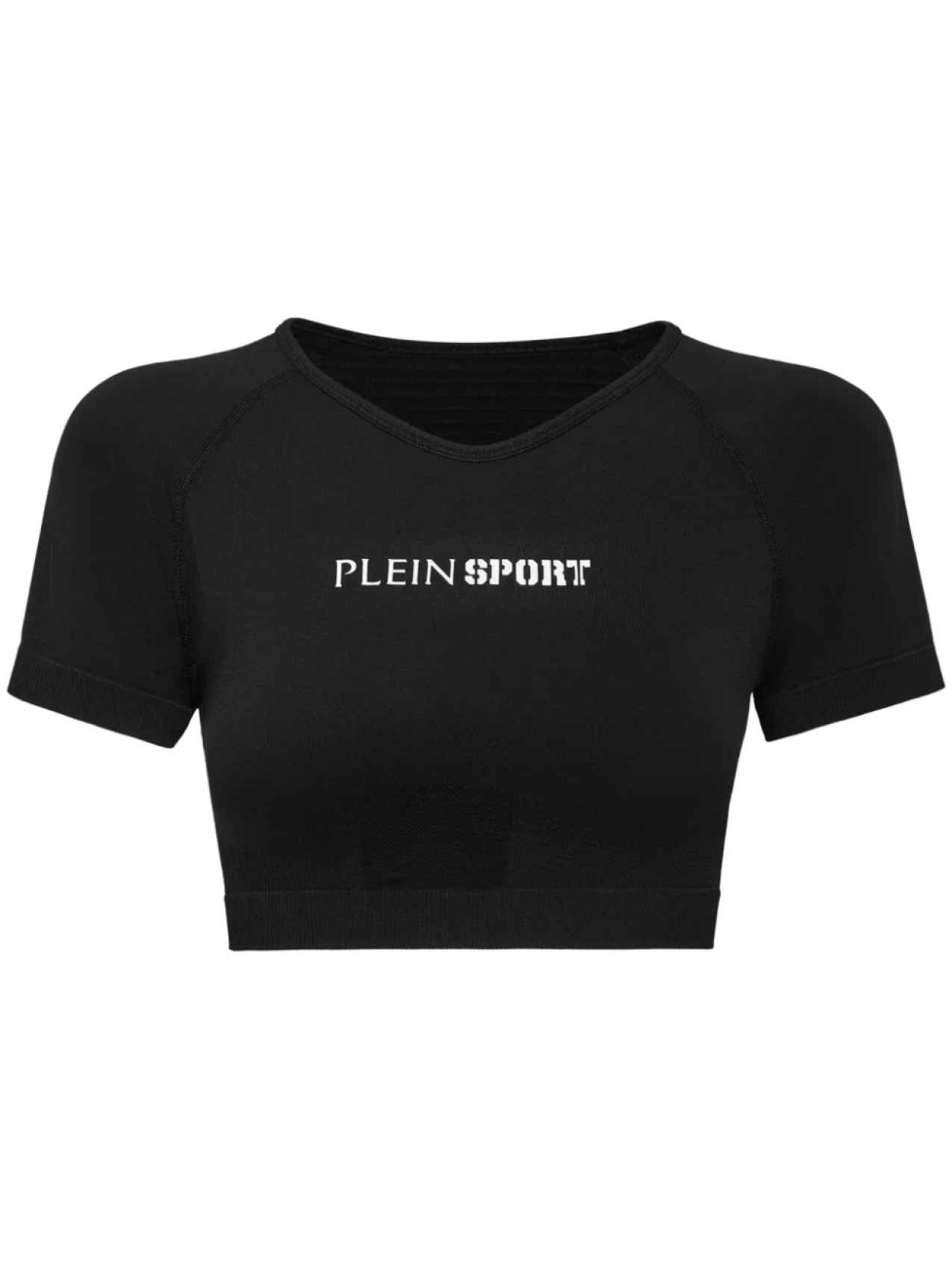 

Plein Sport бесшовная укороченная футболка, черный