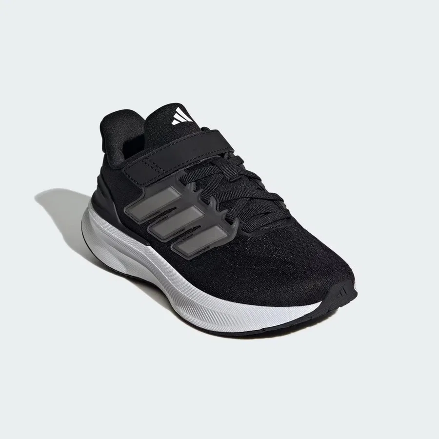 Кроссовки детские с шнуровкой и молнией UltraRun 5 EL C adidas, Черно-белый — фото 4