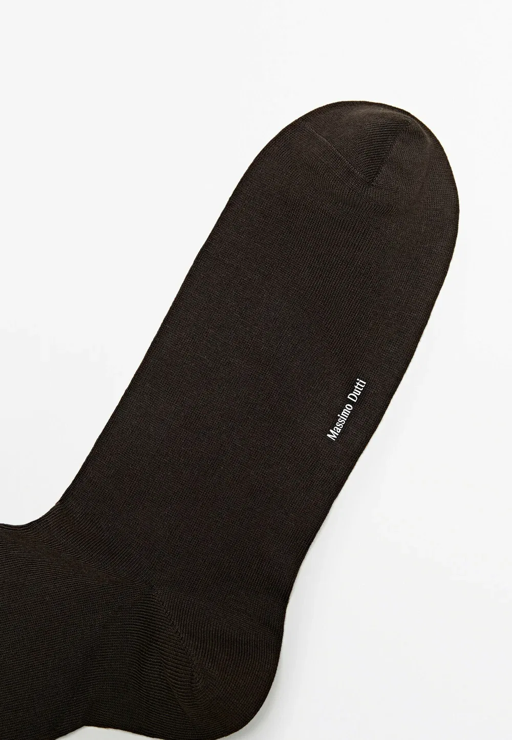 Однотонные вязаные носки из хлопковой смеси - носки Massimo Dutti, Dark Brown — фото 3