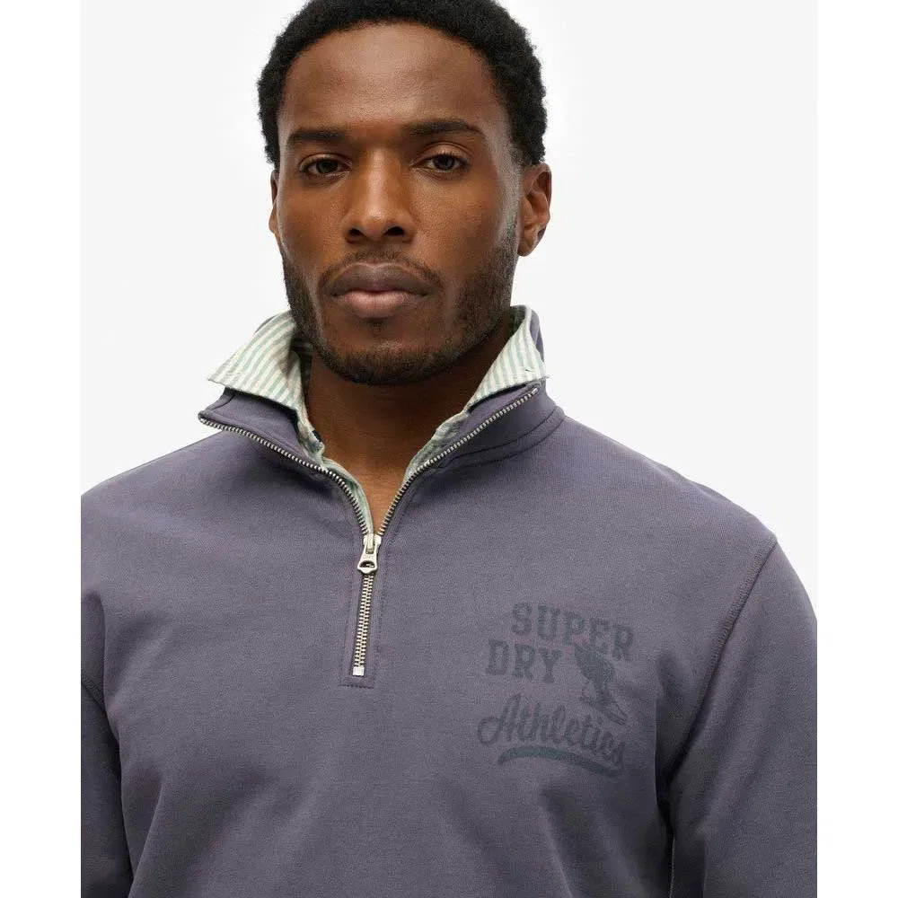Свитшот Athletic Ess half zip Superdry, серый — фото 4