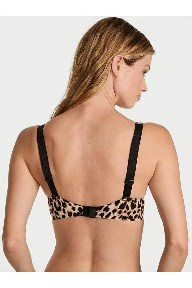 Женский бюстгальтер с пуш-апом с блестящими бретелями Victoria'S Secret, Leopard — фото 3