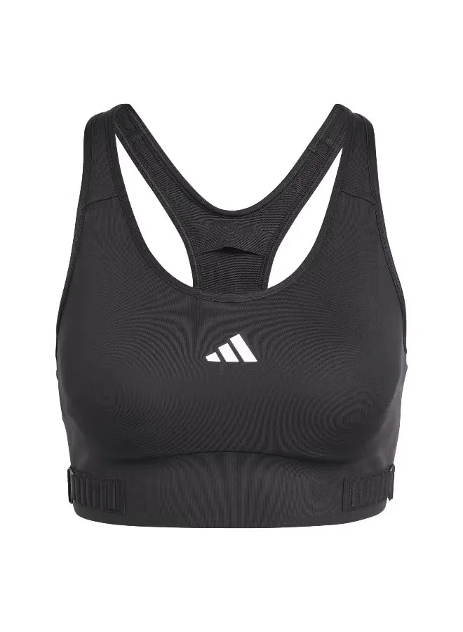 Бюстгальтер для тренировок со средней поддержкой Techfit Adidas, черный — фото 2