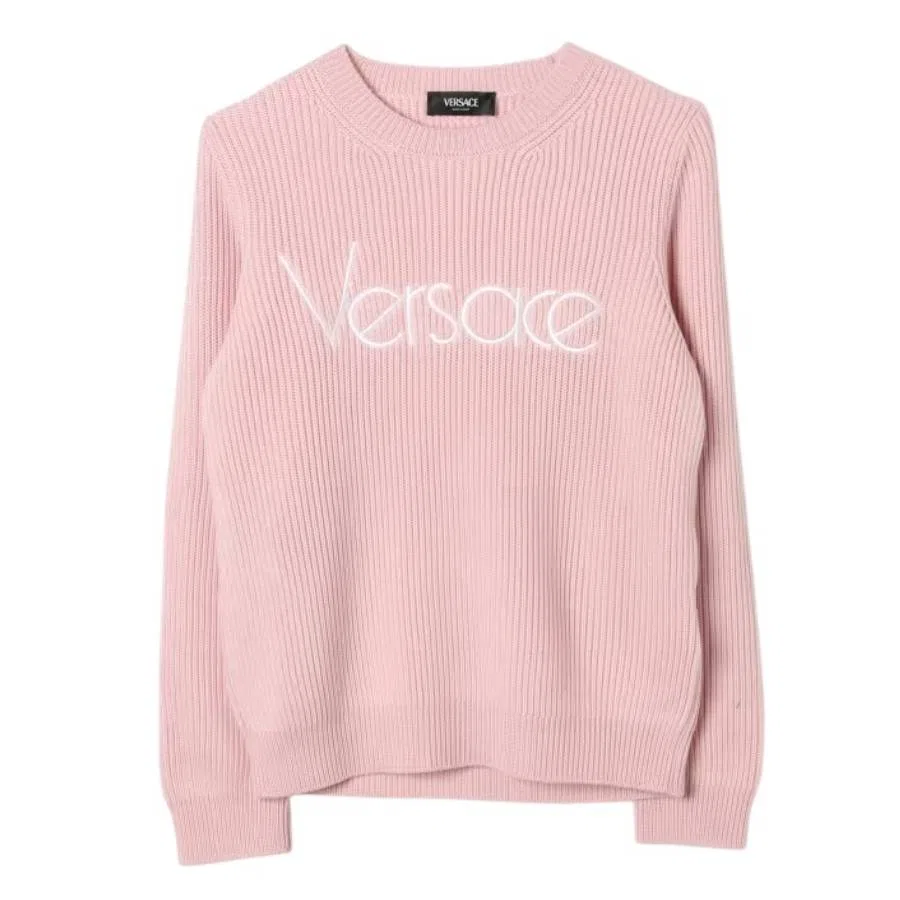 Свитер с вышивкой в стиле 80-х Versace 80s Embroidered Wool Sweater Young Versace, Dusty Rose