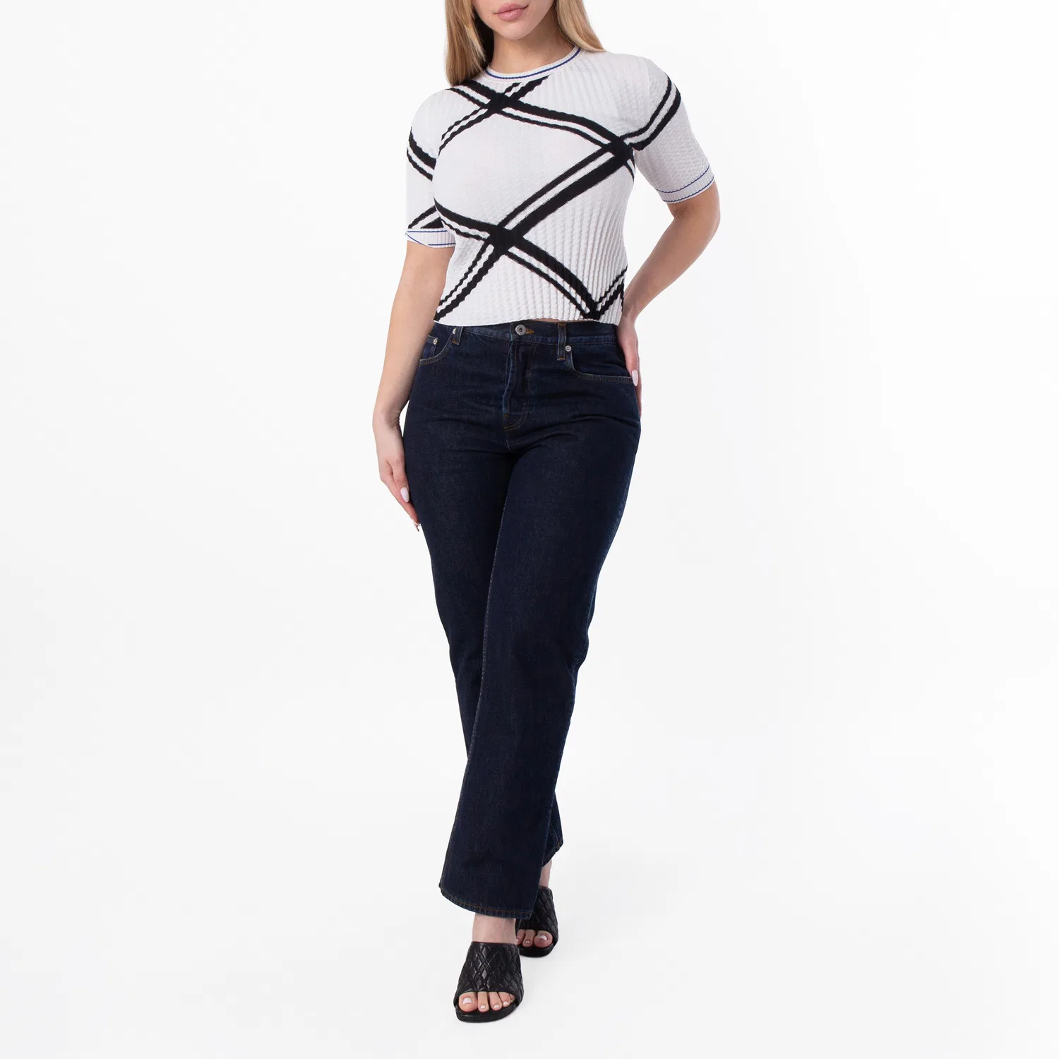 Джинсы прямого кроя с патчем EKD Burberry, Indigo — фото 4