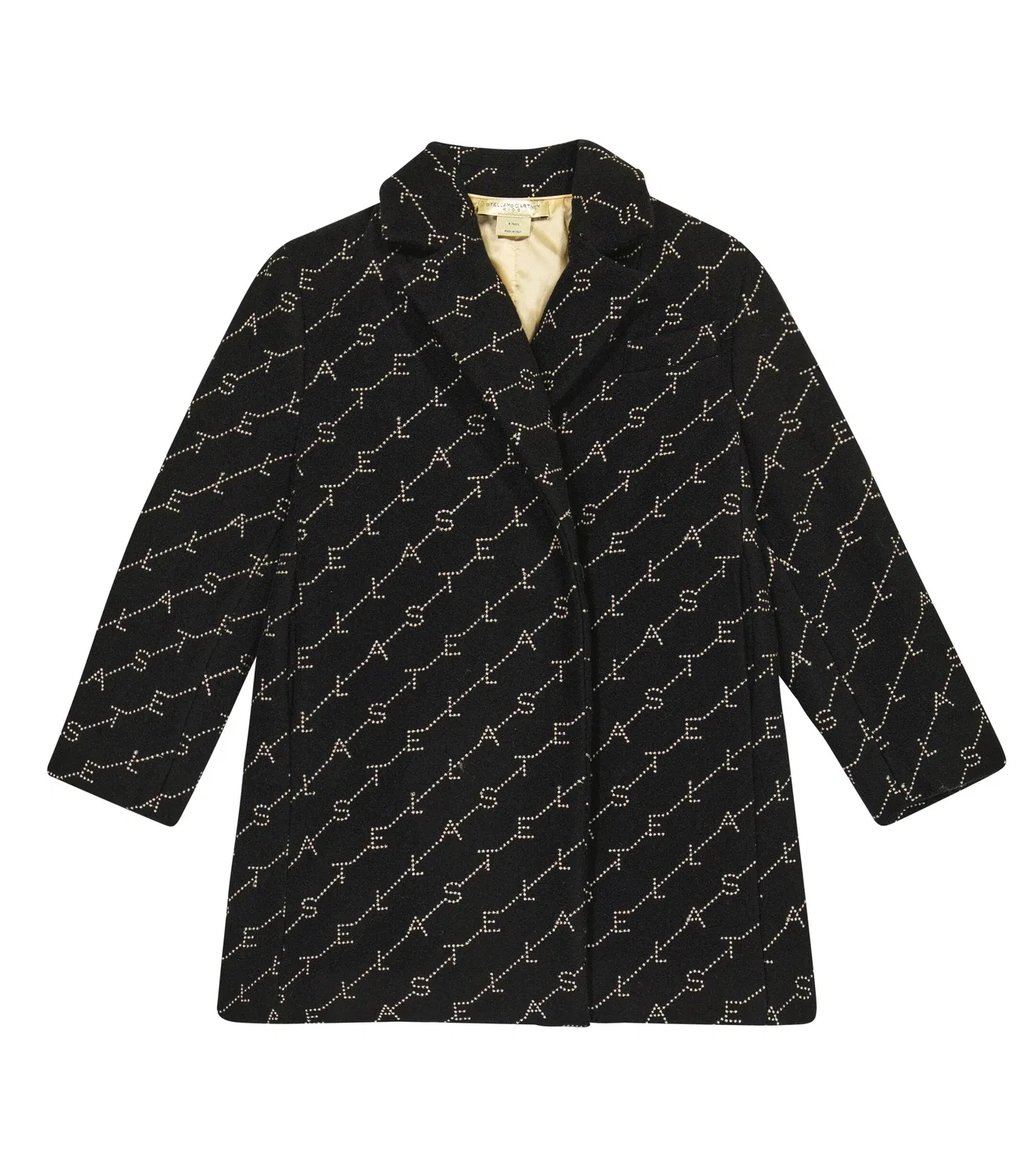 Пальто из шерстяной смеси с логотипом Stella Mccartney Kids, черный