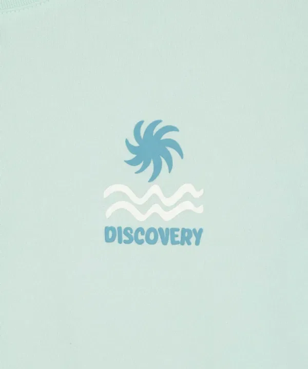 Футболка с графическим принтом, блок, Discovery Kids, мятный — фото 2