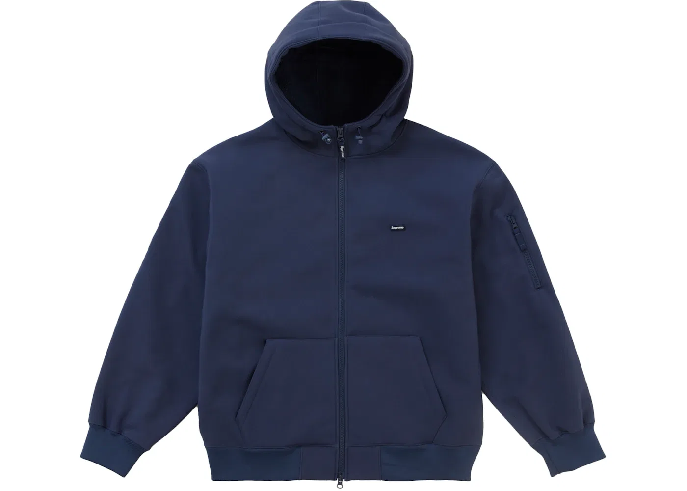 Мужская худи с капюшоном на молнии с ветрозащитой Supreme WINDSTOPPER, Navy