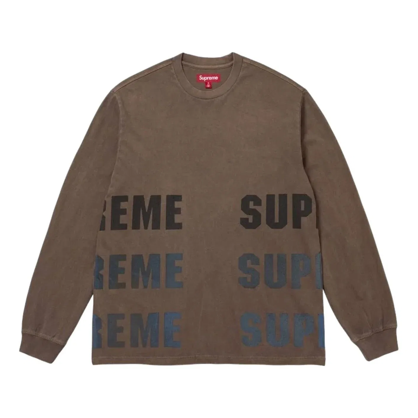 Мужская футболка FW26 Reflective L/S T-Shirt 'Brown' Supreme, коричневый