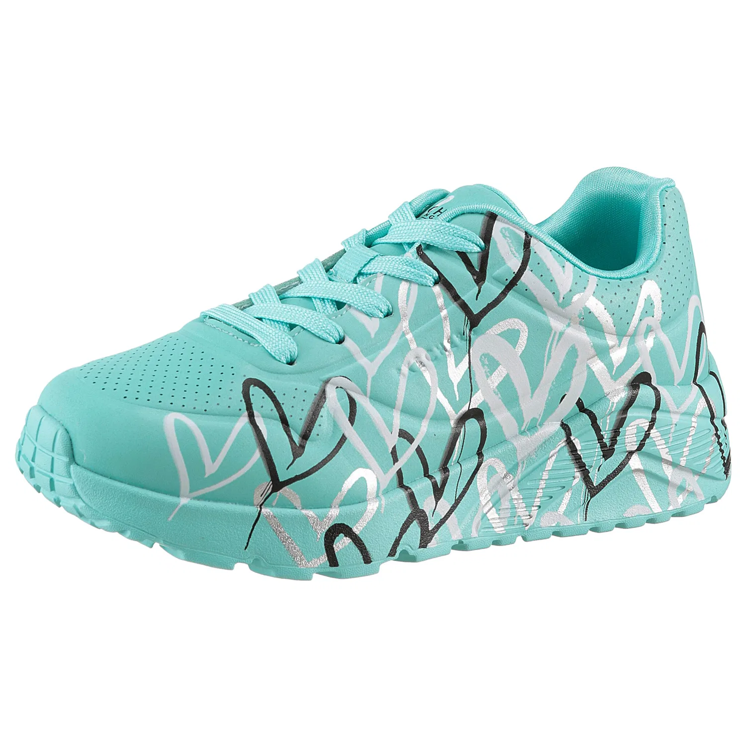 Детские кеды-кроссовки на платформе Skechers, Turquoise Multi