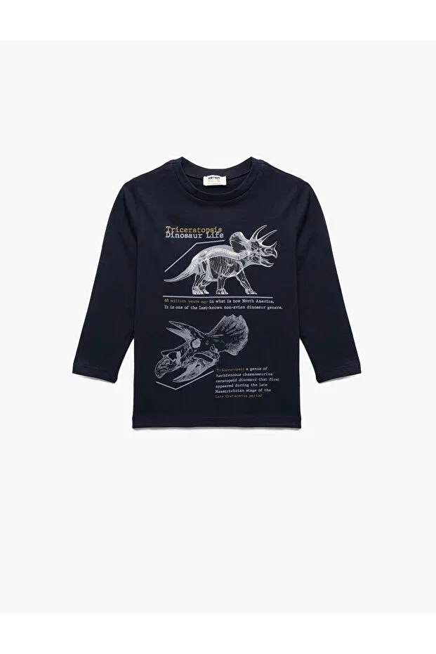 Детская футболка с принтом для мальчиков Koton, Navy Blue
