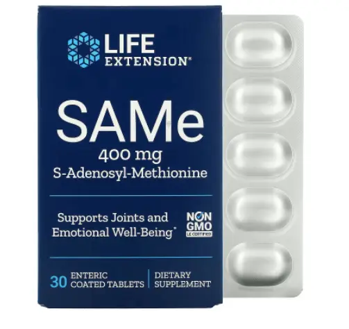 

SAMe S-аденозил-метионин Life Extension 400 мг, 30 таблеток
