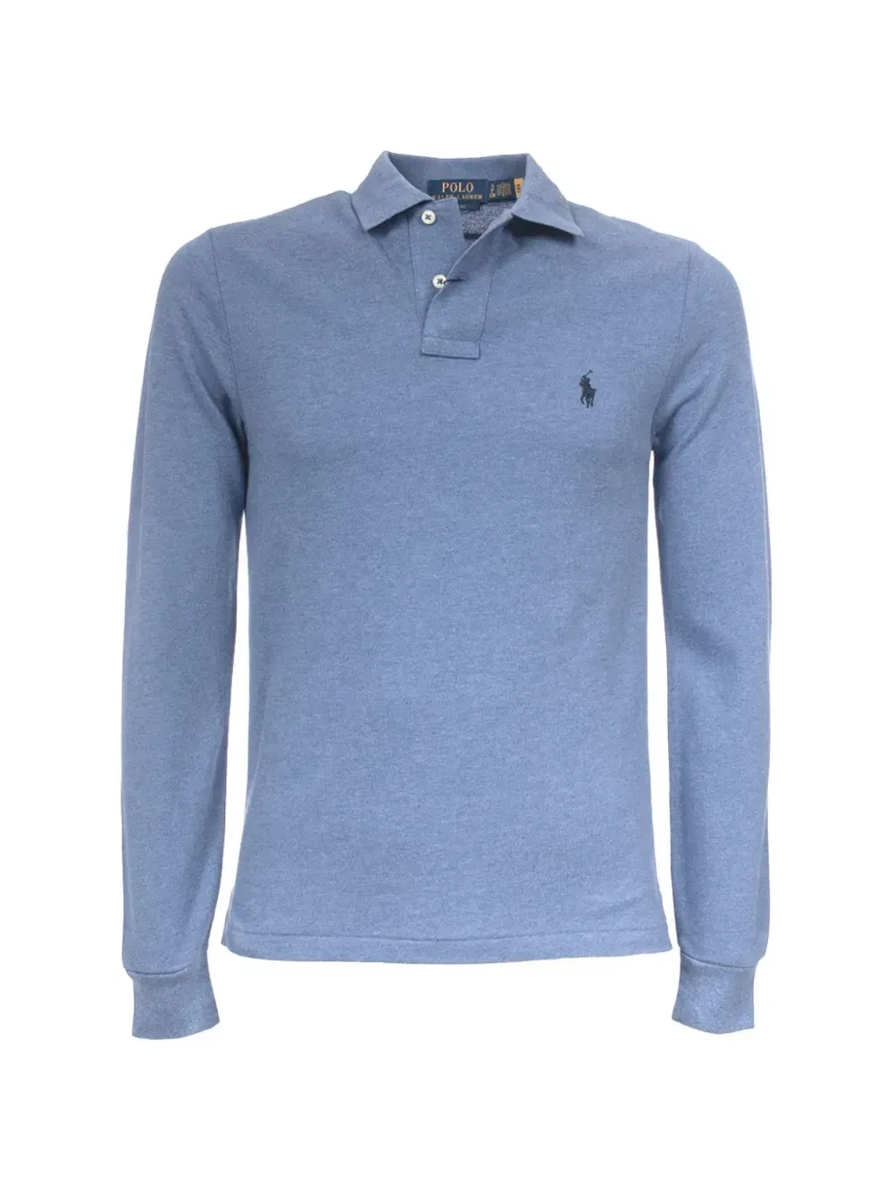 Поло с длинным рукавом и вышивкой Polo Ralph Lauren, синий