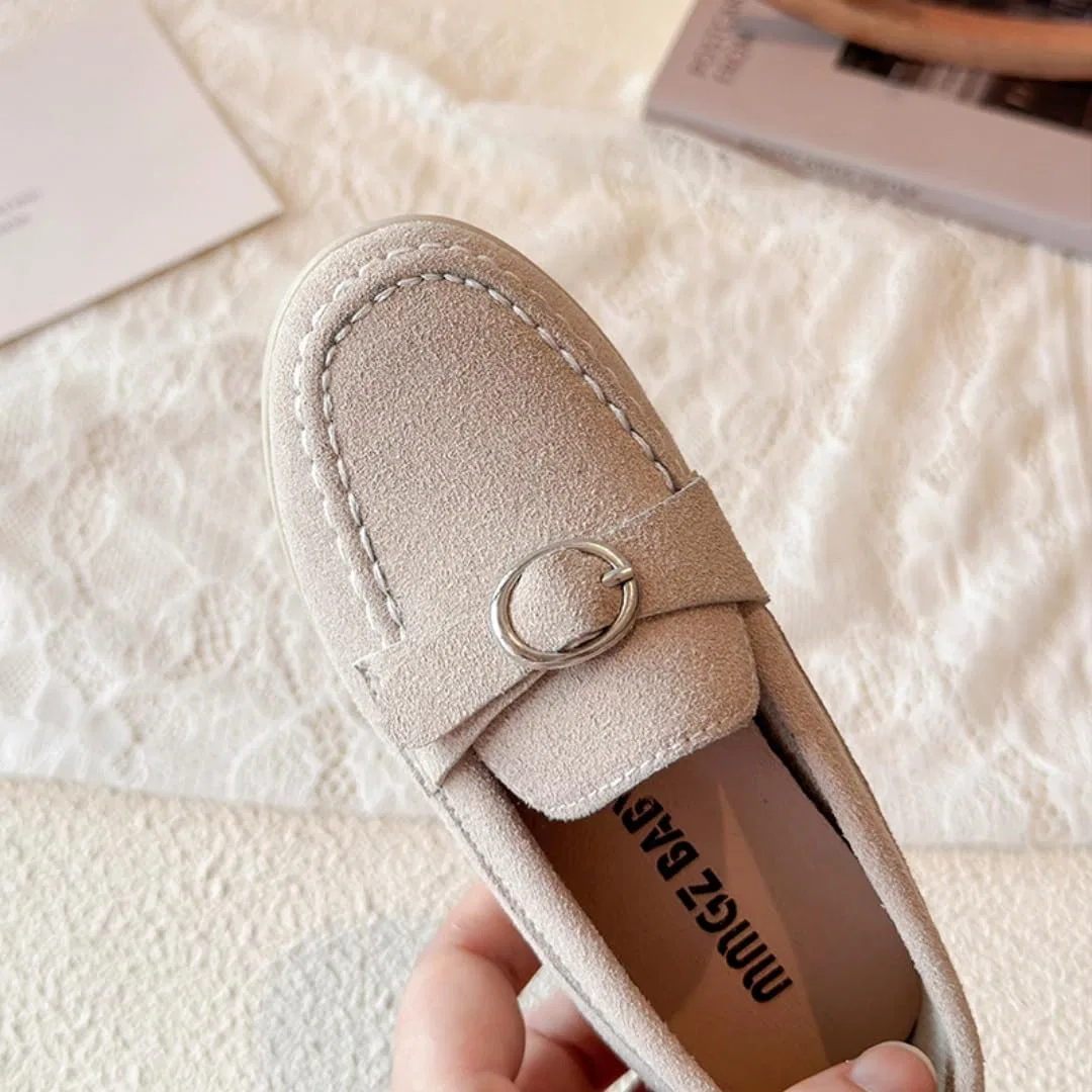 Детские туфли-мокасины на плоской подошве для мальчиков и девочек Canyoule, Beige — фото 2
