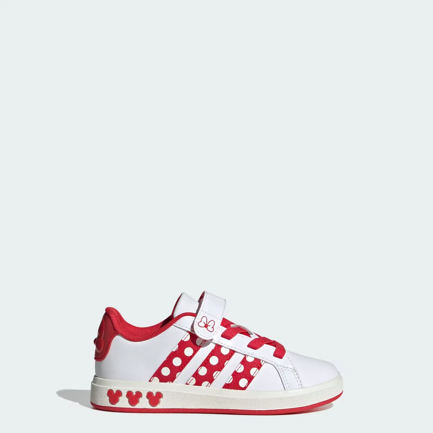 Детские кроссовки с графикой Minnie Mouse Grand Court Adidas Sportswear, белый/рубиновый/айвори