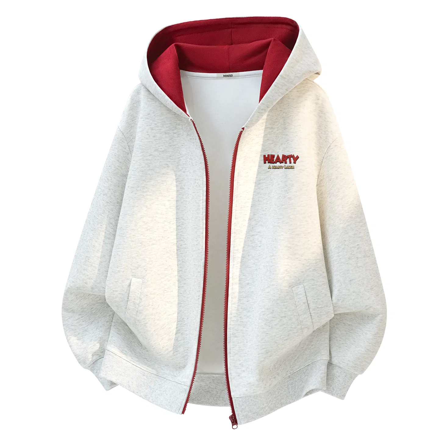Детский свитшот с цветовой блокировкой MINISO, White Heather Gray