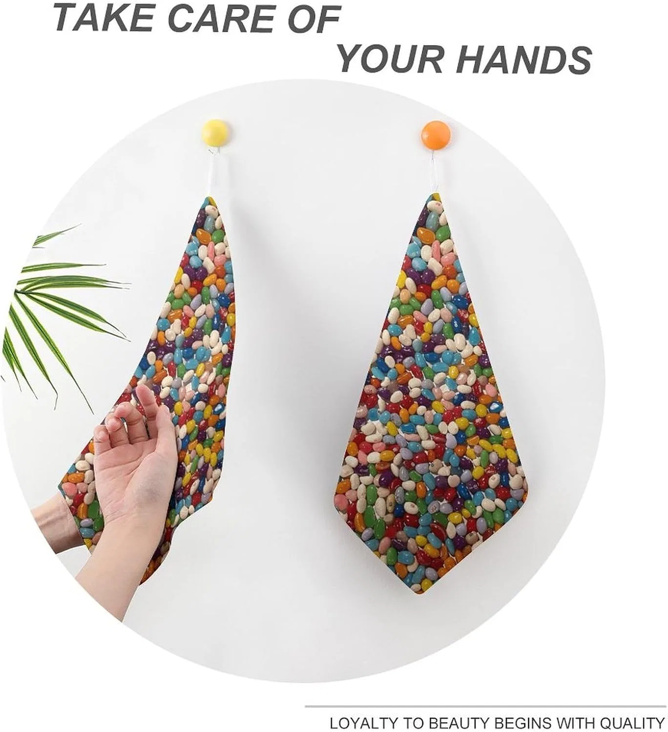 Мочалка для лица с принтом Jelly Beans, DWVTSLH, 1 шт, мультиколор — фото 4