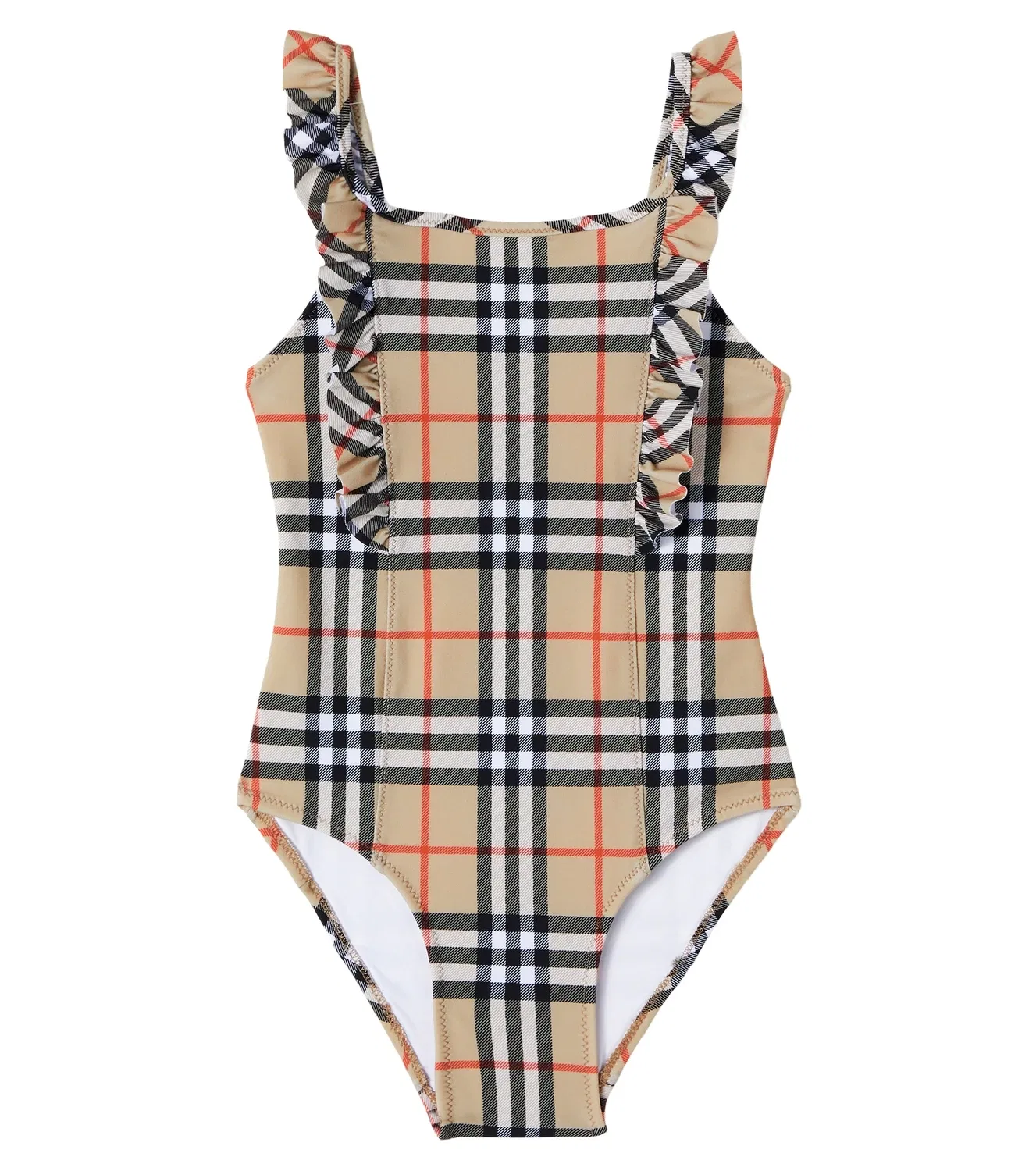 Раздельный купальник с оборками Burberry Kids, Sand Ip Check, бежевый
