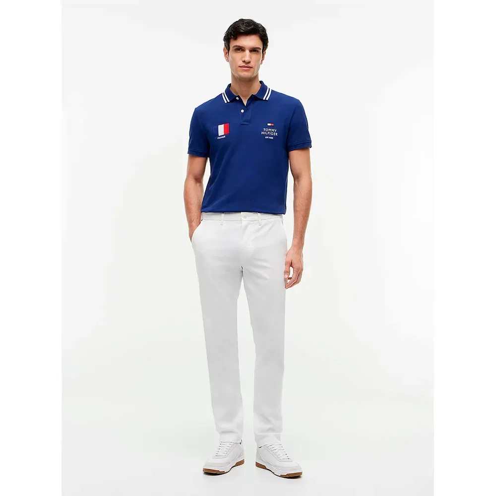 Мужское поло Regular Fit с коротким рукавом Standard Country France Tommy hilfiger, Blue — фото 4