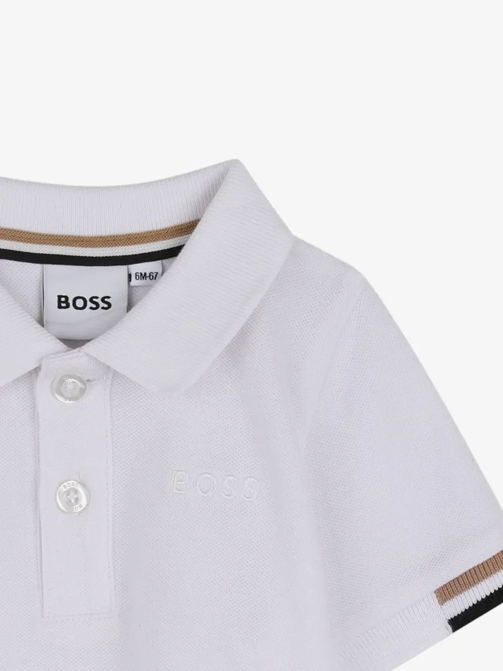 Рубашка поло с вышитым логотипом Boss Kidswear, белый — фото 3