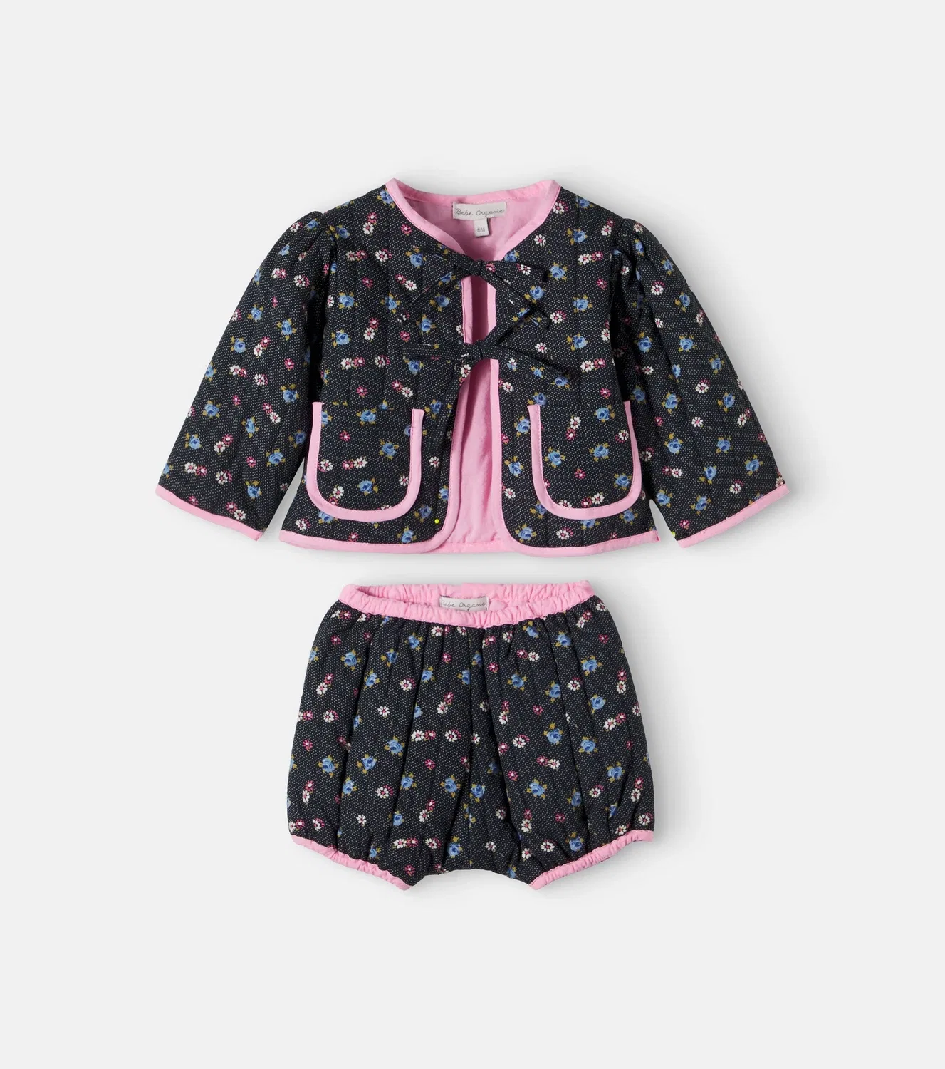 Комплект из стеганой куртки и трусов для малышки Анны Bebe Organic, коричневый — фото 4