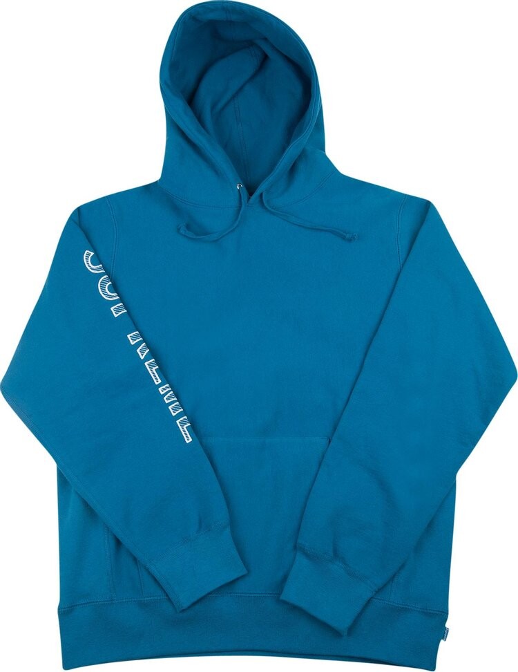 

Толстовка Supreme Sleeve Embroidery Hooded Sweatshirt 'Dark Aqua', синий