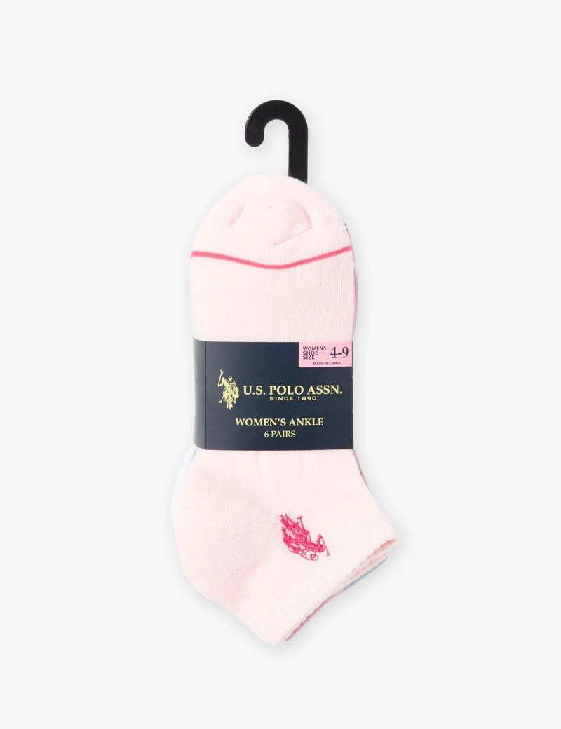 Женские носки U.S. Polo Assn. Pastel Assorted Ankle, 6 пар, мультиколор — фото 2