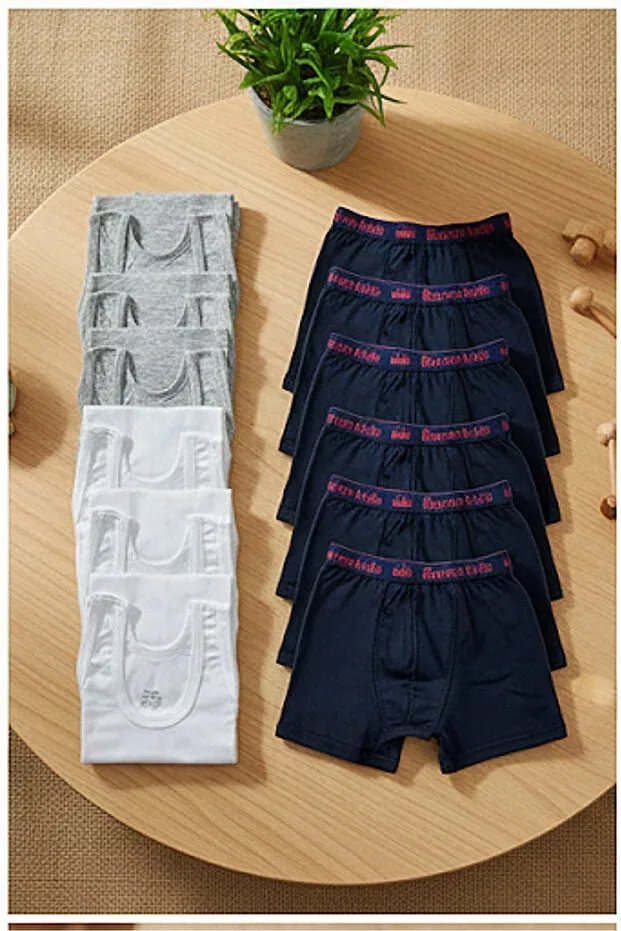 Детский комплект боксеров для мальчиков хлопковый 12 pieces boys' athlete boxer set 6 athlete 6 boxers Pi Giyim, Bgl