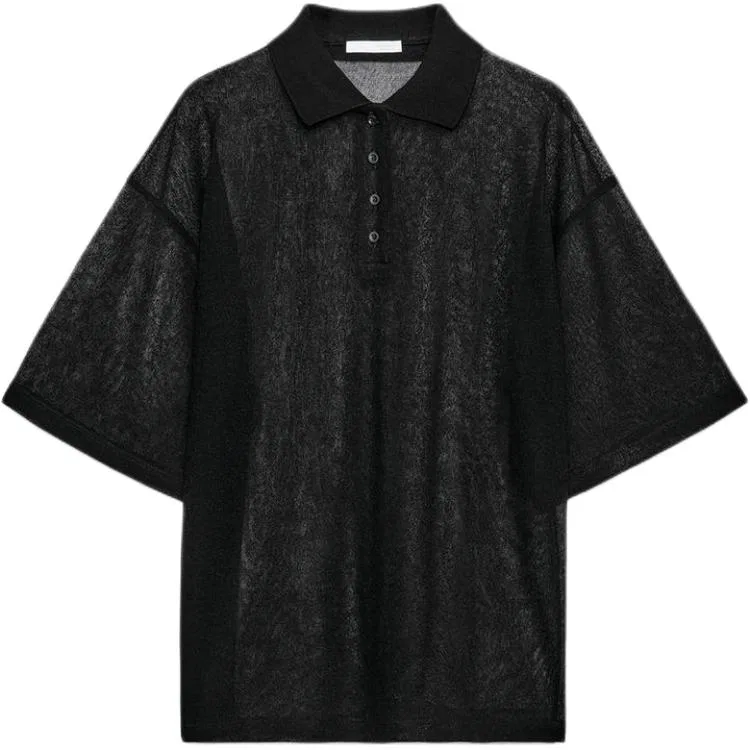 Женский джемпер с лацканом Black ZARA, черный