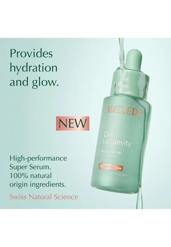 Сыворотка с гиалуроновой кислотой Cell longevity hydra glow super serum Weleda 30 мл — фото 3
