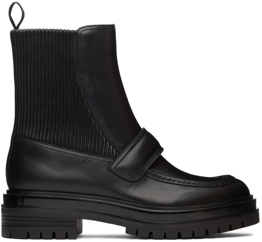 Черные кожаные ботинки Berck Gianvito Rossi