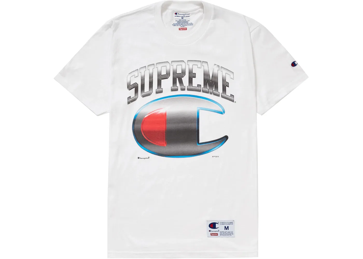 Мужская футболка с принтом Supreme Champion Chrome Top Supreme, White