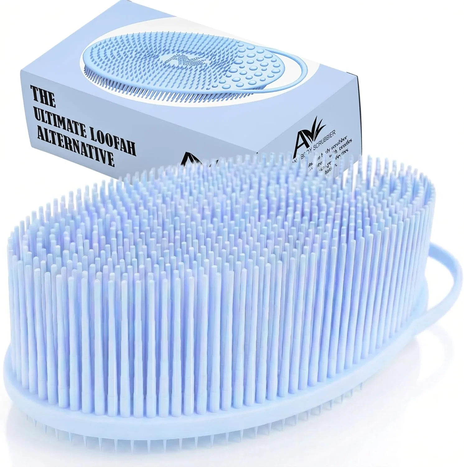 Силиконовая скраб-щетка для тела Avilana, Exfoliate, Blue