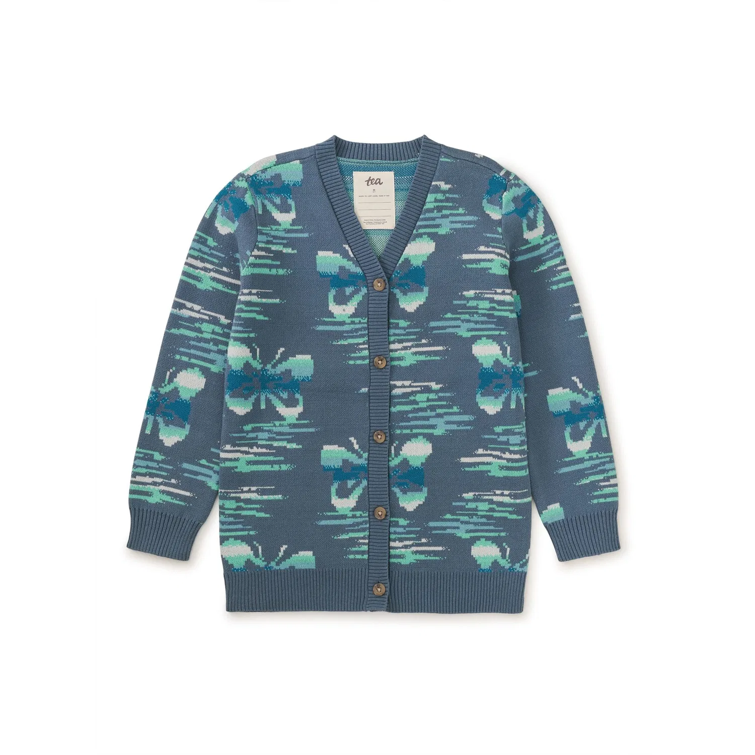 Детский кардиган-свитер с длинным рукавом с принтом Long Butterfly Sweater Cardi Tea Collection, Butterfly In Flight