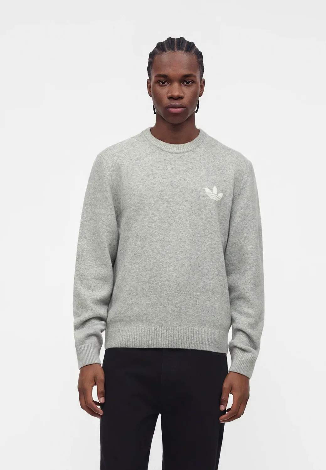 Вязаный свитер Essentials унисекс Adidas Originals, Medium Grey Heather