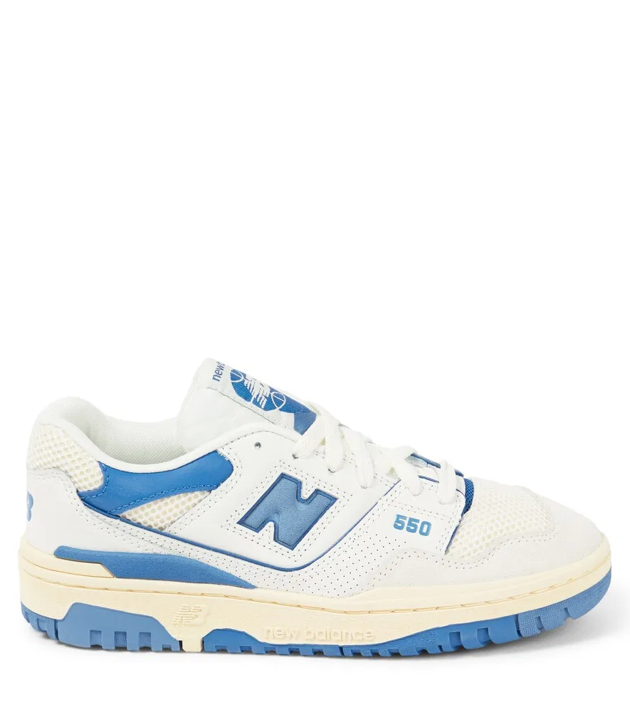 Кожаные кроссовки New Balance Kids, синий — фото 4