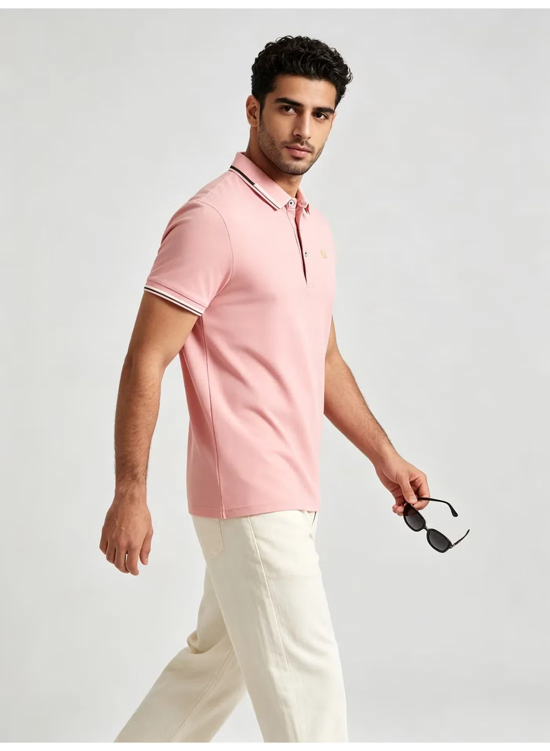 Поло с контрастной отделкой, короткий рукав, Fred Perry, розовый — фото 4