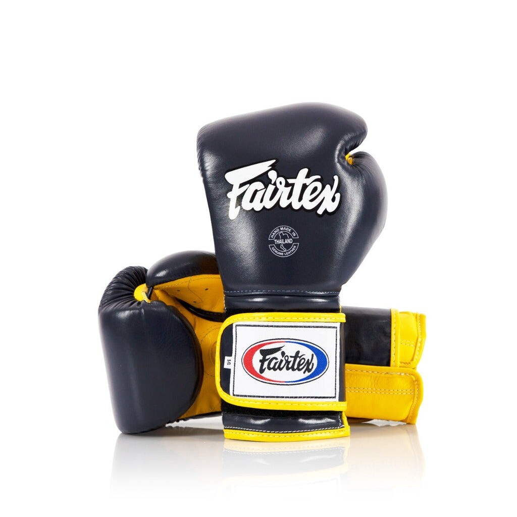 

Боксерские перчатки Fairtex Heavy Hitter's - Mexican Style, 16 oz., синий/желтый