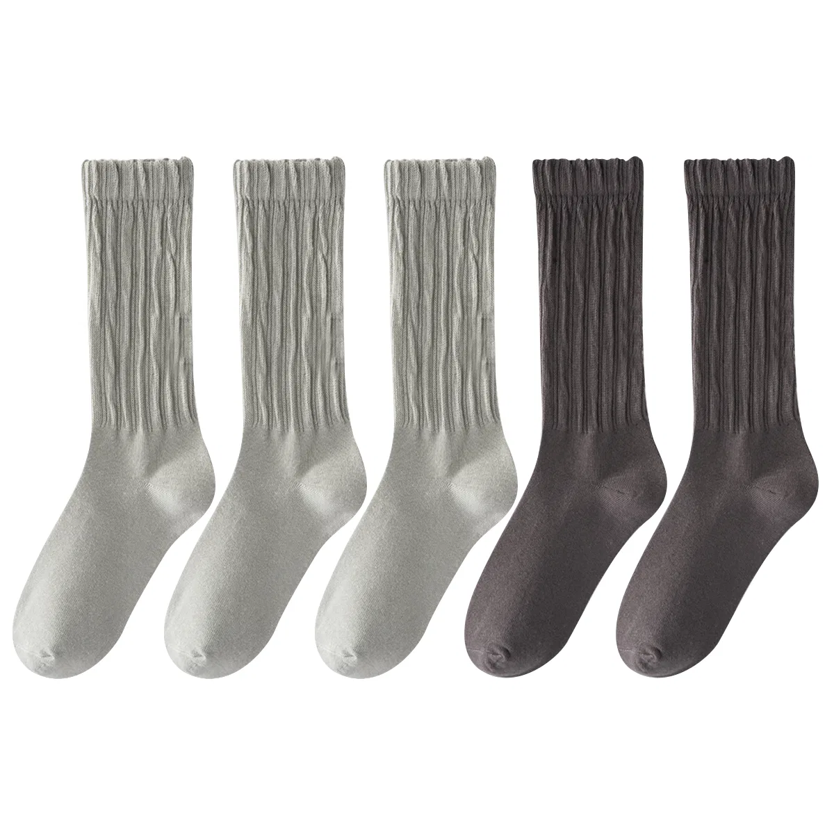 Детские гольфы до колена с принтом Trend Party Series MIIOW, Light Gray 3+Dark Gray 2