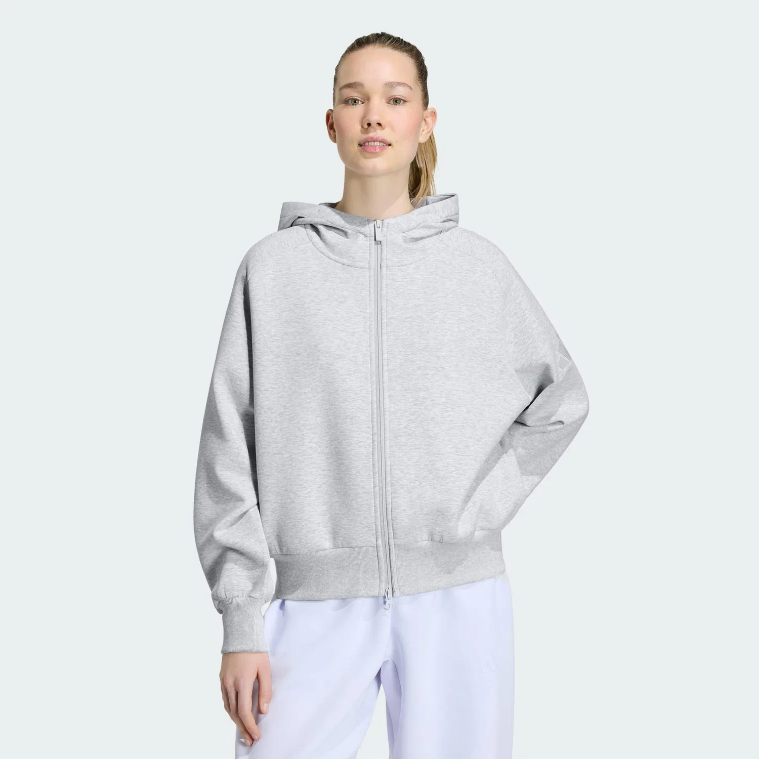 Женское худи с капюшоном Soft Lux Kapuzenjacke Adidas, Hellgrau