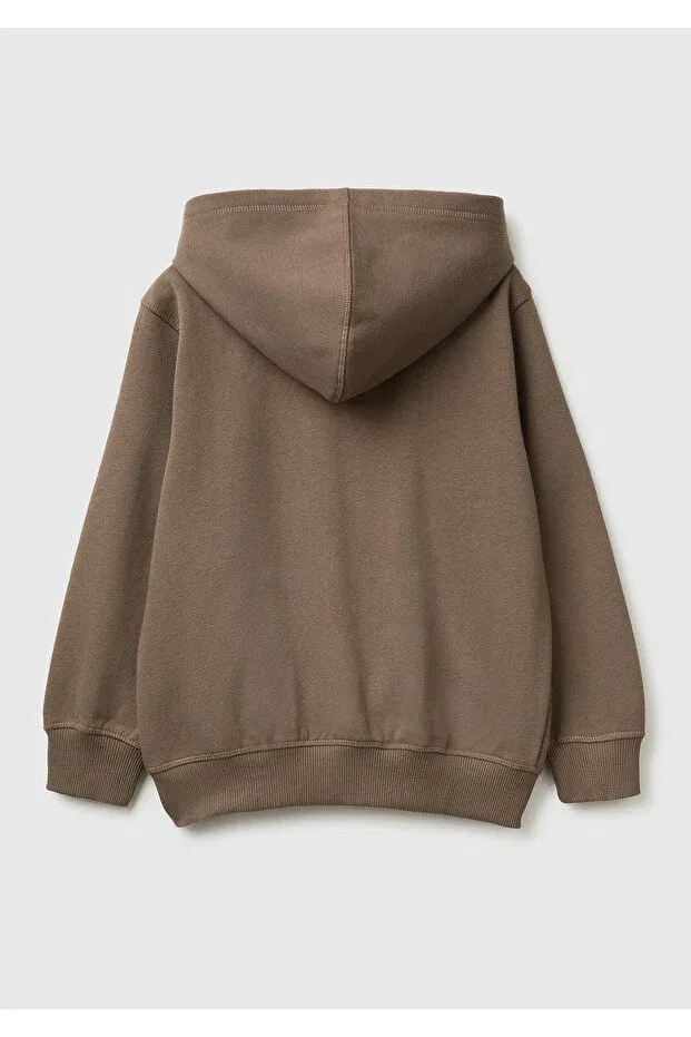 Детское худи для мальчиков с принтом United Colors Of Benetton, Khaki Coffee — фото 2